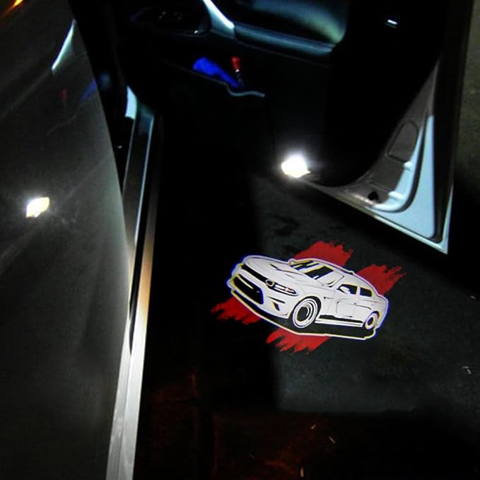 2 PCS Non-Fading LED Door Logo Lights Projector Compatible for Charger 2010-present HD Ghost Shadow Light Puddle Lights Courtesy Step Lamps Kit Car Accessories (Whole car, Charger)