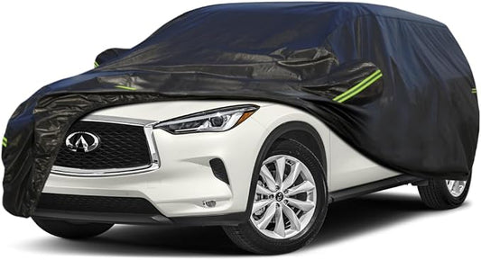 KouKou Waterproof SUV Car Cover Suitable for Infiniti QX50 from 2013 to 2025, 7 Layers Windproof All Weather Waterproof Outdoor Cover Sun Rain UV Dust Snow Protection. Black
