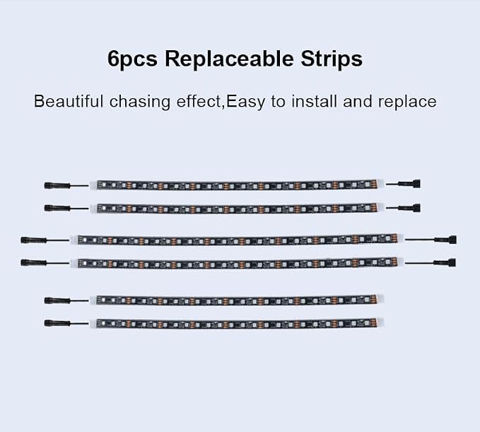 6-Piece RGBIC Car Underglow Lights with APP Control, 300 LEDs Dream Color Chasing LED Strip Kit, 12V IP68 Waterproof Bluetooth Music Sync Neon Underbody Lights for Cars Trucks SUVs
