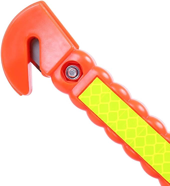 2PCS Car Safety Hammer Emergency with Seat Belt Cutter and Vehicle Window Glass Breaker | for Escape Tool with Reflective Tape