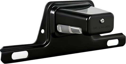 LED License Plate Light Waterproof 12V DC License Tag Light, Steel Bracket Mount with Holder Drainage Hole, 12V DC Waterproof Universal Submersible Tag Lamp for Car Semi Truck RV