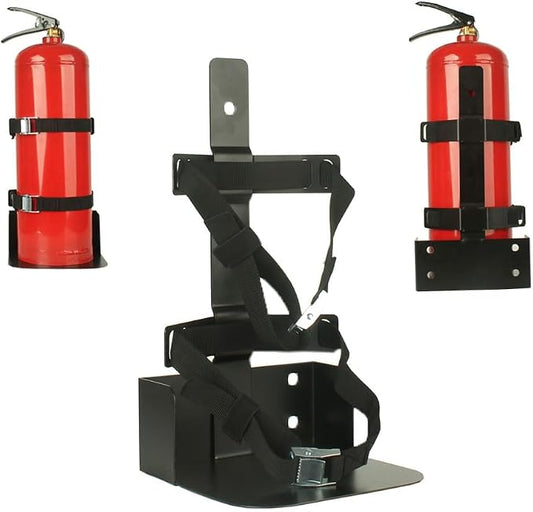 Fire Extinguisher Mount,Heavy Duty Vehicle Bracket Compatible with 20lb ABC, 10lb CO2 or a 15lb CO2 Fire Extinguishers (Black)
