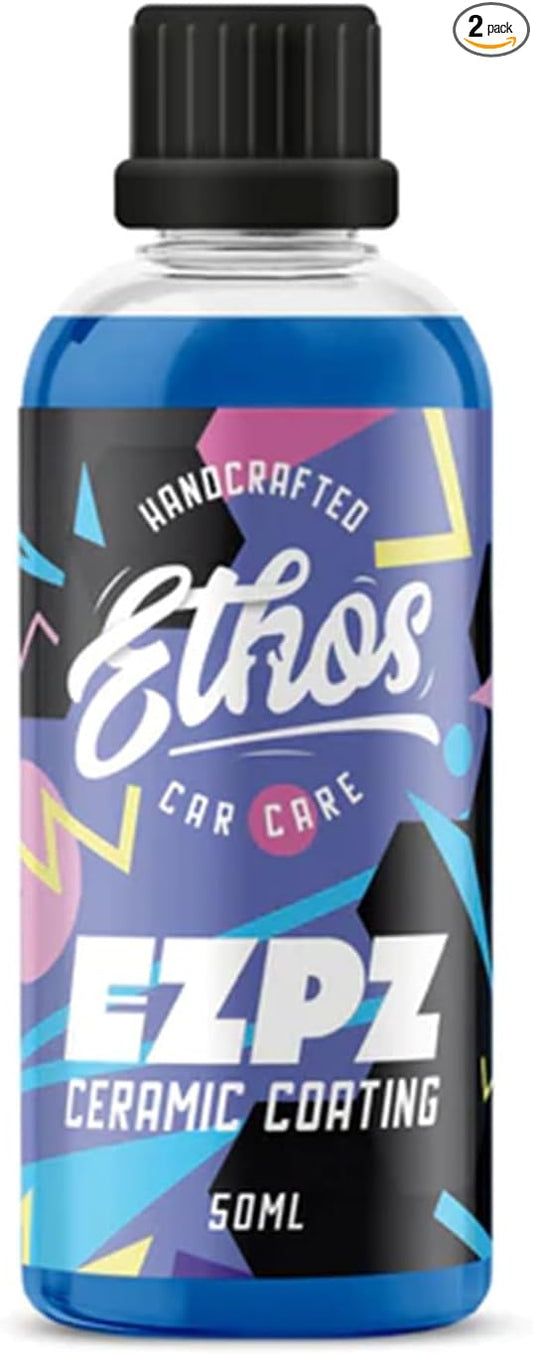 Ethos EZPZ Ceramic Coating for Cars – Advanced Ceramic Polymer Car Coating, Easy DIY Application, Extreme Hydrophobic Protection, Ultra-Slick Gloss Finish, Long-Lasting Paint Protection