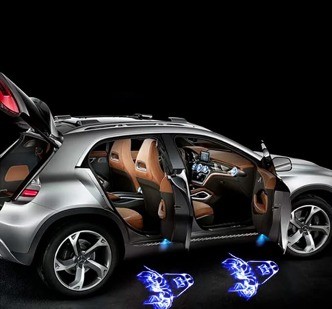 2pcs 3D Magnetic Car Door Step LED Welcome Logo Shadow Ghost Light Projector Lamp fits All Car Models (Helmet1) by DmStore