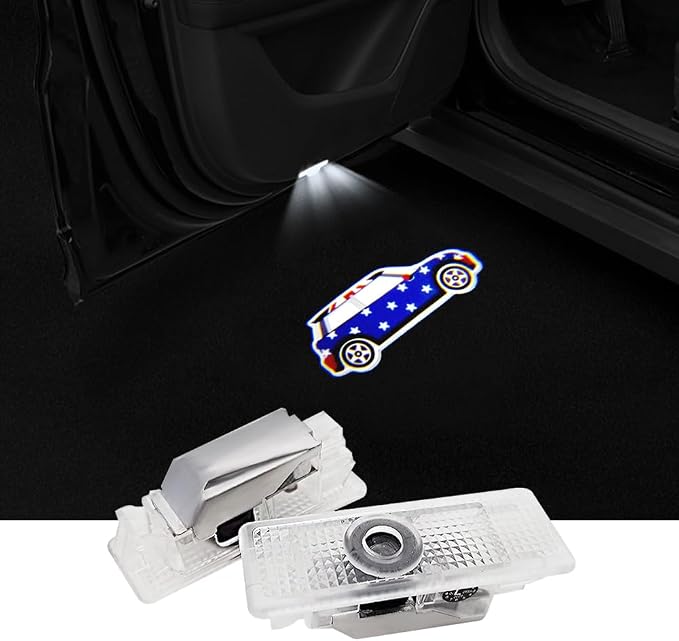 2 pcs LED Car Door Logo Lights Courtesy Projector Laser Puddle lamp Ghost Shadow Light Accessories Compatible with r55/r56/r57/r58/r59/r60/r51/f54/f56/f55/f60 (07)
