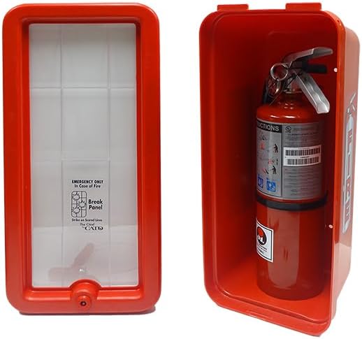 Cato 10551-H Red Plastic Chief Fire Extinguisher Cabinet for 2-1/2 or 5 lb. Extinguisher, with Hammer and Cylinder Lock
