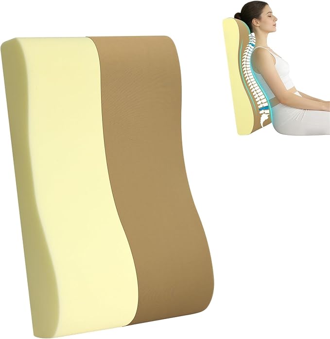 2-in-1 Neck Pillow Lumbar Support Pillow for Recliner Couch & Nursery Glider Chairs- High-Resilient Foam Cushion Ergonomic Back Support for Comfort in Rocking, Feeding, Nursing Brown L