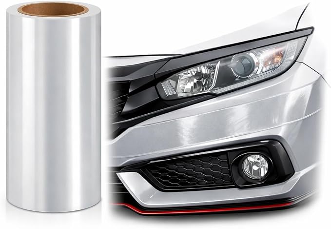 12" x 50' Clear Paint Protection Film Roll – 6.5mil TPU PPF for Car, Track Day, Road Debris, High Gloss Paint Shield Against Rubber, Dirt, and Road Debris for Track Day, Road Trips, and DIY Install