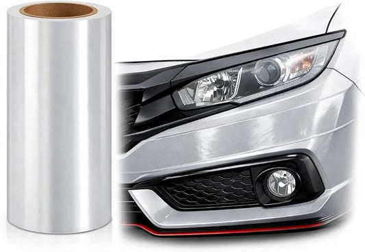 12" x 50' Clear Paint Protection Film Roll – 6.5mil TPU PPF for Car, Track Day, Road Debris, High Gloss Paint Shield Against Rubber, Dirt, and Road Debris for Track Day, Road Trips, and DIY Install