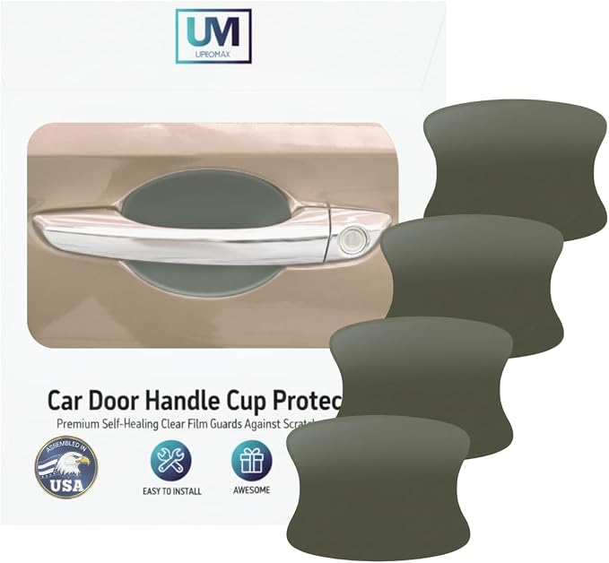 Door Handle Cup Protector 4-Pack Green Military Made with 3M