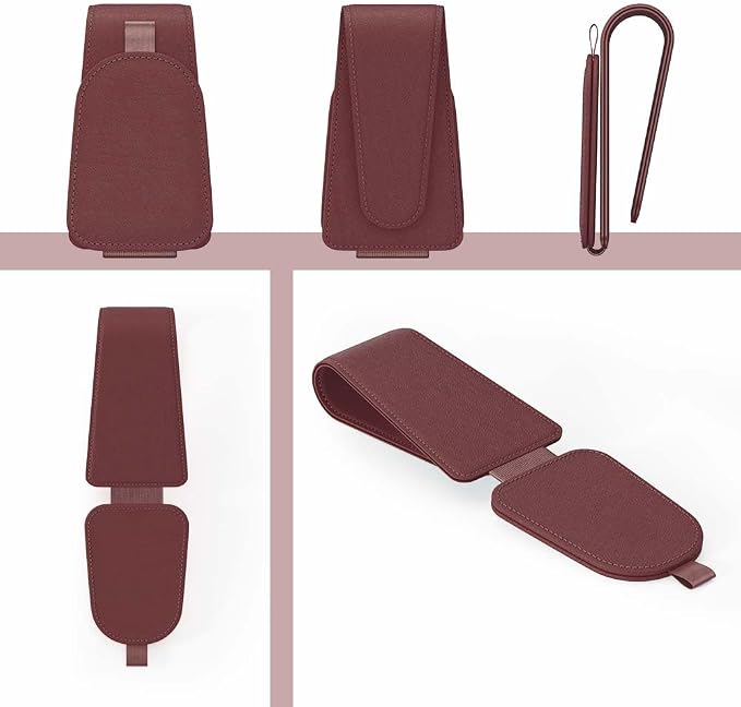 Sotfamily Sunglass Holder for Car Visor, Suede Cloth Magnetic Sunglass Organizer for Car Accessories, 2 Packs, Claret