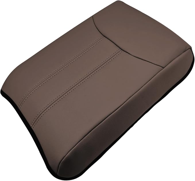 Muslogy Center Console Armrest Cover Fit for Honda Pilot 2023-2026, 2024-2026 Ridgeline/Passport Accessories, Comfort Armrest Pad Console Lid Cushion Vegan Leather Regular Thick (Dark Brown)