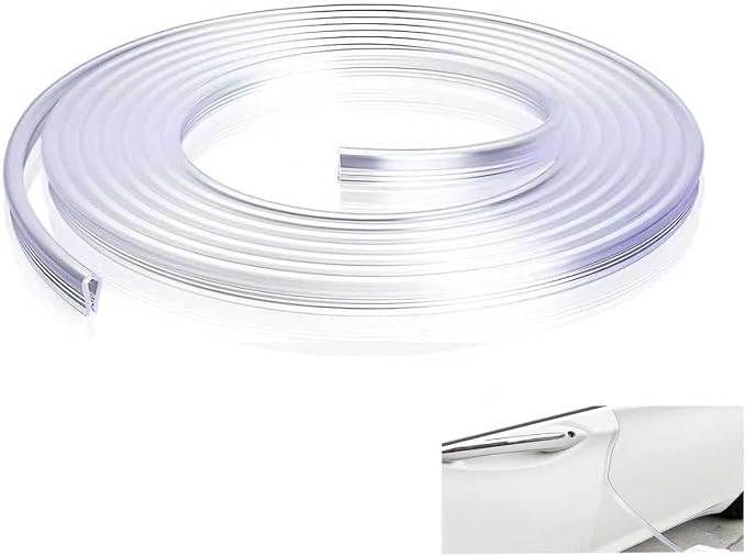 Car Door Edge Protector, 16.4Ft Anti-collision Silicone Trim, U Shape Soft Car Door Edge Protection Strip, Universal for Most Cars, Trucks, SUVs (Transparent)