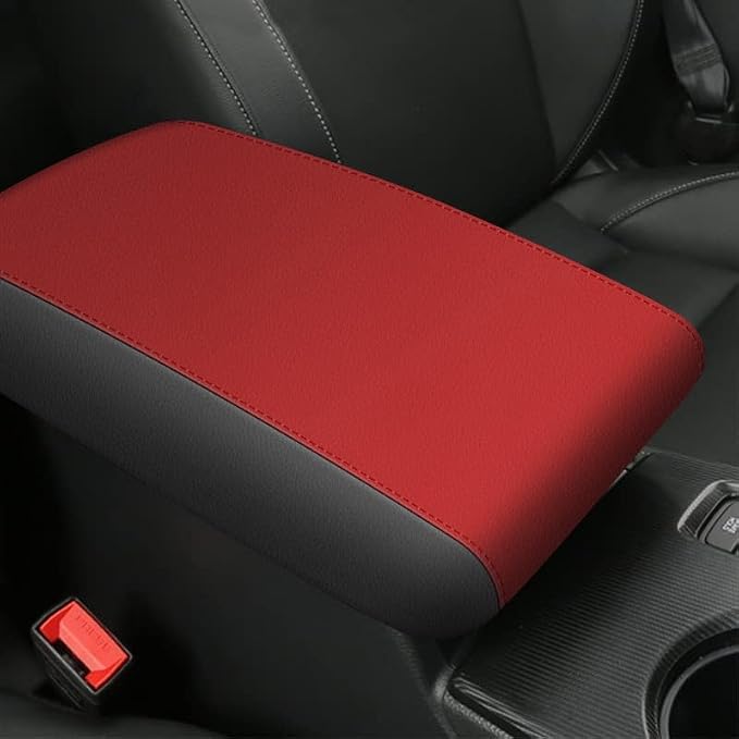 AOMSAZTO Console Covers for 2006-2011 Honda Civic Black with Red Leather