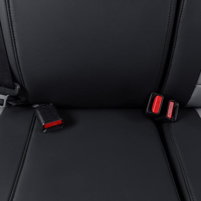 coverdream Custom Front Seat Covers Compatible with Select Toyota Tacoma Double Cab 2016 2017 2018 2019 2020 2021 2022 2023 Models - Leatherette (Black/Gray,Full Set)