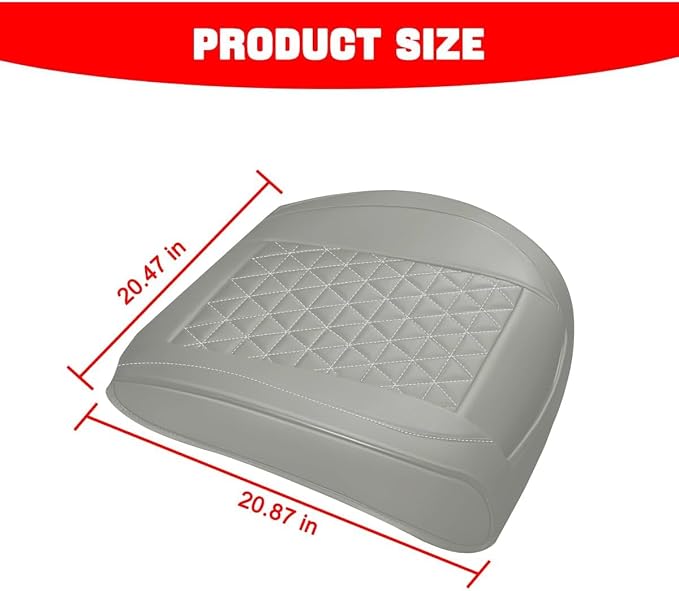 2PCS Leather Car Seat Cover, Vehicle Front Bottom Seat Protector Pad, Full Surrounded Waterproof Auto Seat Protective Cushion with Storage Pocket, Universal for SUV, Truck, Sedan（Gray）