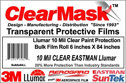 Llumar 10 Mil Clear Paint Protection Bulk Film Roll 6 inches X 84 inches