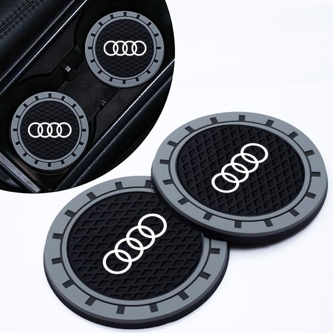 Cup Holder Insert Coaster Fit A1 A3 RS3 A4 A5 A6 A7 RS7 A8 Q3 Q5 Q7 R8 S Series,Anti Slip Car Cup Coaster Interior Accessories