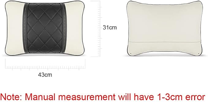 Car Pillows Napa Leather Car Seat Rest Cushion Car Lumbar Pillow for Mercedes Benz Maybach S-Class Lumbar Support Pillow car Accessories（Black）