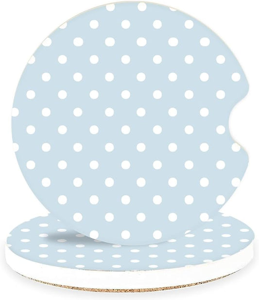 Ceramic Car Coasters – Absorbent Car Cup Holder Coaster Set for Women, Cute Aesthetic Car Accessories for Girls, 2 Pack (Norse Blue)