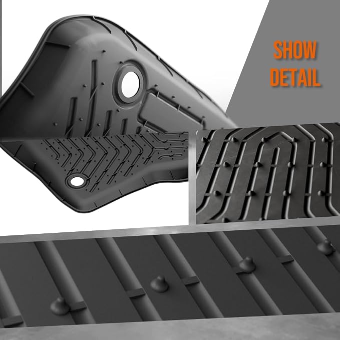 G-PLUS TPE Floor Mats Fit Ford F150 Supercab 2015-2025 | Not Fit Models W/o Factory Carpet,All Weather Protection,Non-Slip,Custom Fit Floor Liners,TPE Full Coverage,1st & 2nd Row