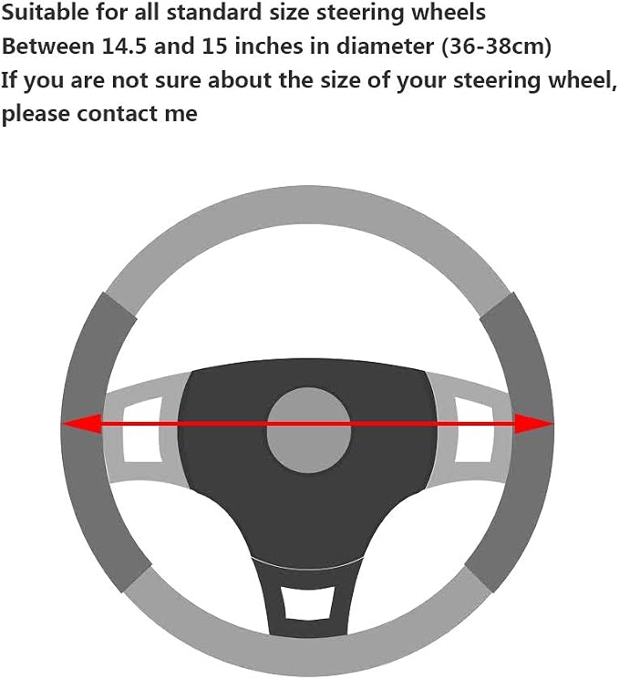 YOGURTCK Cute Diamond Soft Leather Anti-Slip Steering Wheel Cover with Bling Bling Crystal Rhinestones, Universal 15 Inch for Women Girls, Fit Vehicles, Sedans, SUVs, Vans, Trucks - Black and White