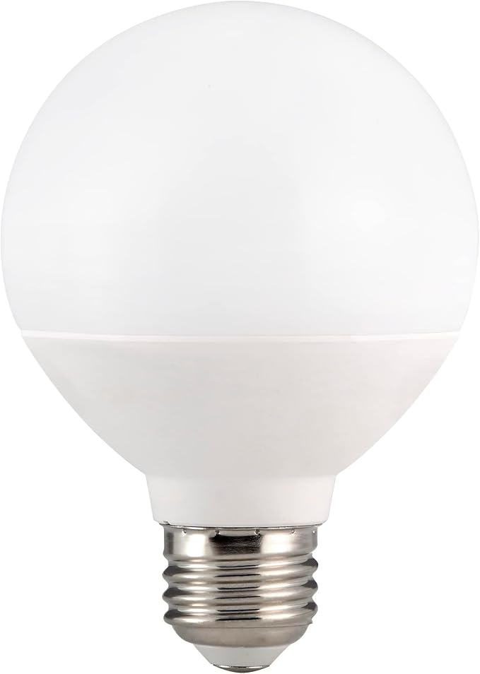 Maxxima G25 Globe LED Light Bulbs, 450 Lumens, 2700K, 40W Equal, 6 Pack | Soft Warm White, E26 Base, Indoor Use Bathroom Vanity Makeup Mirror