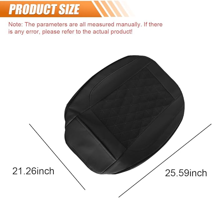 2PCS Luxury Faux Leather Car Seat Cover, Car Seats Cushion, Black | Anti-Slip Waterproof Universal Front Bottom Seat Protector with Storage Pocket for Sedans, SUVs, Trucks, Triangular Pattern