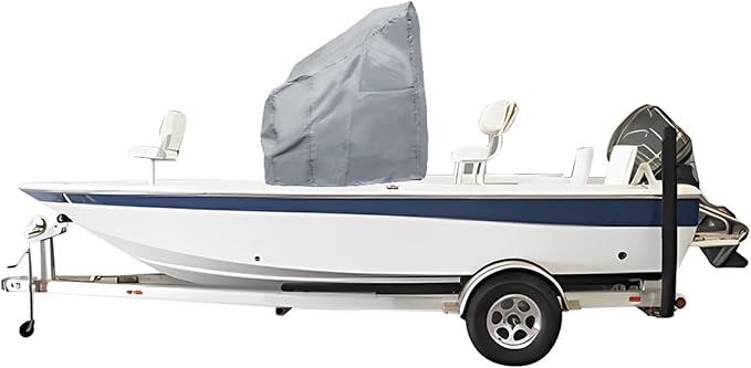 WFLNHB Boat Center Console Cover Heavy Duty 600D Replacement for Carolina Skiff Boston Whaler Excel Bay Pro Wellcraft-Grey