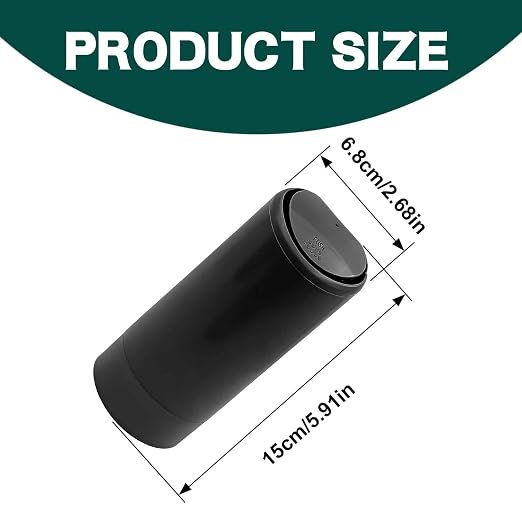 1 PCS Car Trash Can with Lid, 2.5" x 6.2" Soft Silicone Embedded Durable Vehicle Storage, Car Trash Can Cup Holder, Suitable for Most Cars, SUVs and Trucks (Black)