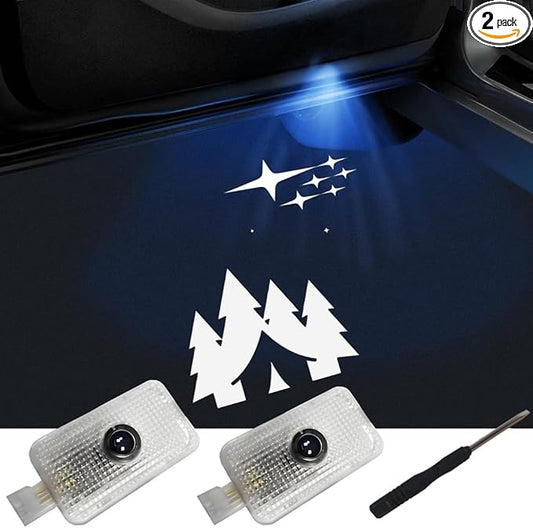 No Fade Car Door Lights Logo, Led Puddle Lights Car Accessories Compatible with Forester Outback Ascent Legacy XV-2PCS
