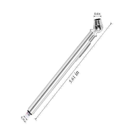 PINKJOY Pencil Tire Pressure Gauge (10-75PSI) Stainless Steel Body and Metal Made Nozzle 3 Measurements for Vehicles (5 Pack)
