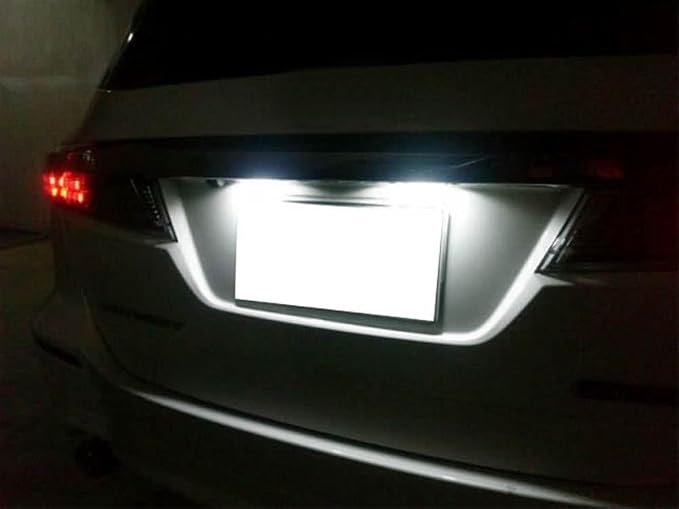 iJDMTOY OEM-Fit 3W Full LED License Plate Light Kit Compatible with Honda Accord Sedan, Civic Coupe, Fit CR-V Element Crosstour Odyssey Insight HR-V, Powered by 18-SMD Xenon White LED
