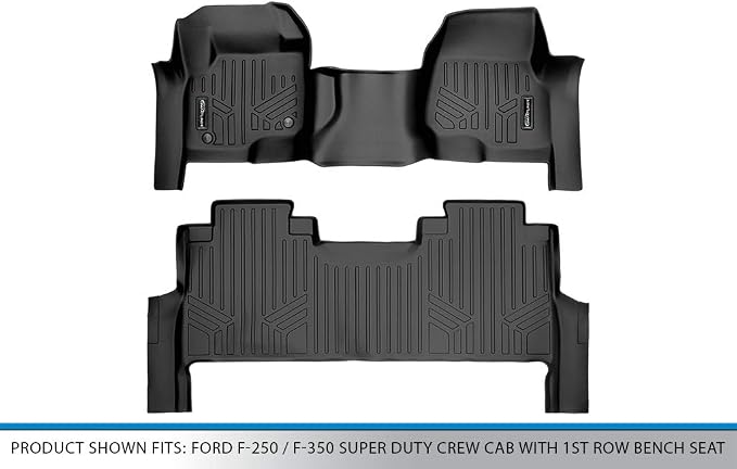 MAXLINER Custom Floor Mats 2 Row Liner Set Compatible with 2017-2025 Ford F-250