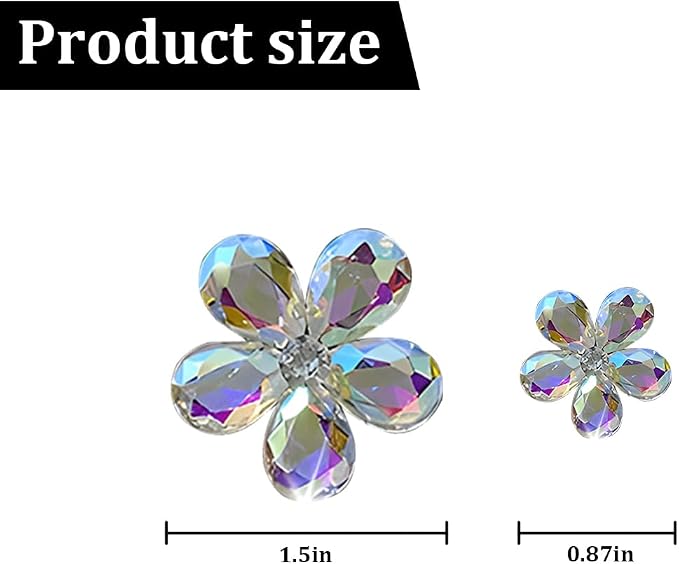 5PCS Bling Flower Car Air Vent Clips, Crystal Rhinestone Vehicle Air Conditioning Outlet Clip, Diamond Automotive Interior Decoration Charm, Universal for Automobile RV Truck (Multicolor)