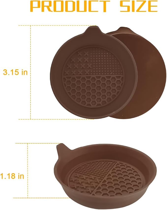 Mandark 4PCS Car Cup Holder Coaster, Silicone Anti-Slip Vehicle Insert Water Bottle Mat, Automotive Interior Insulation Drink Cup Pad Decor Accessories, Universal for SUV, Sedan, Truck (Coffee)