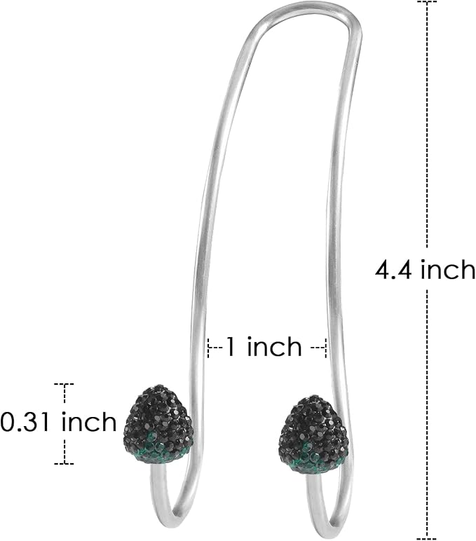 【2026 Upgraded】 Car Headrest Hooks Decorations, 2 Pcs Bling Strawberry Shape Purse Hook Hangers, Auto Hooks Car Hangers and Durable Backseat Holder, Storage Universal for SUV Truck Vehicle (Black)
