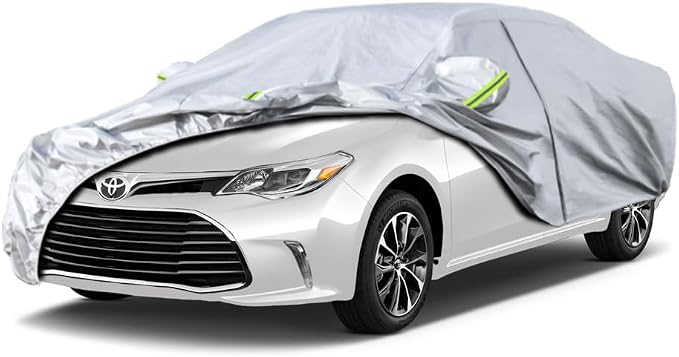 Koukou 6 Layers Car Cover Custom Fit Toyota Avalon from 2004 to 2025, Waterproof All Weather for Automobiles, Sun Rain Dust Snow Protection.
