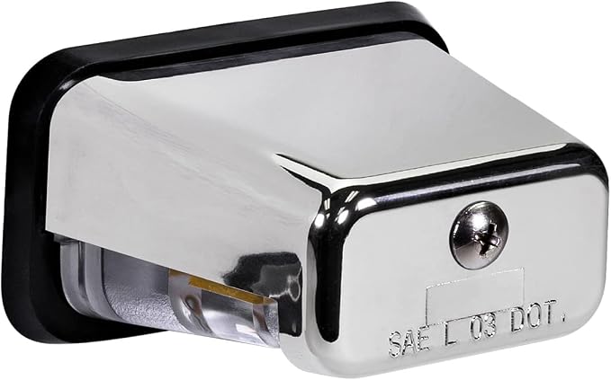 TRUE MODS Chrome LED License Plate Boat Trailer Light [Stud Mount] [DOT FMVSS 108] [SAE L] [Waterproof] [12V DC] Universal Submersible Tag Lamp for Auto Work Utility Flat Bed Dump Box Semi Truck RV