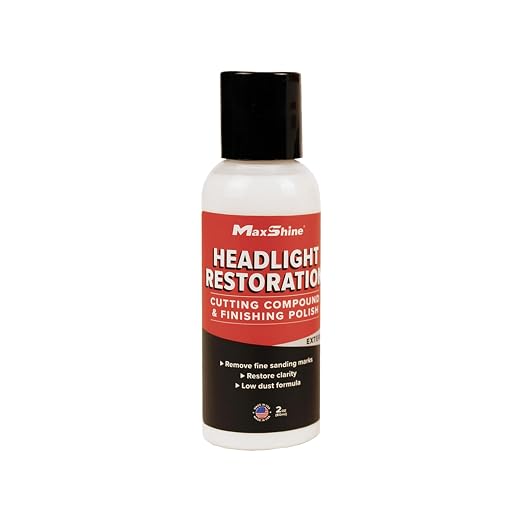 MaxShine Headlight Restorer – One Step Polish to Clean & Renew Yellowed Headlights, Windscreens & Exterior Plastics – Restore & Protect for Cars, Trucks, SUVs, RVs, Motorcycles & More