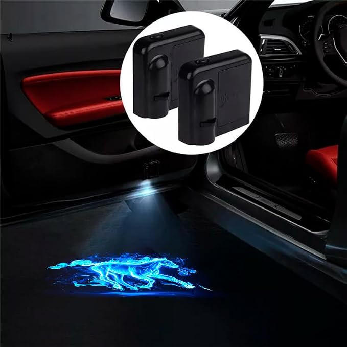 2pcs for Cold Horse 3D Magnetic Car Door Step LED Welcome Logo Shadow Ghost Light Projector Lamp fits All Car Models (Cold Horse) by DmStore