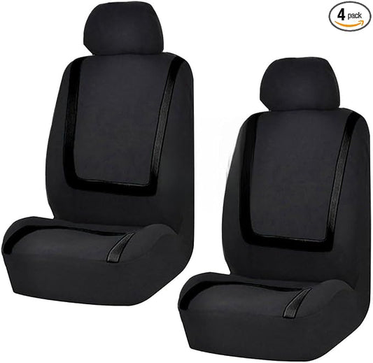 LAINLOY 2 Pack Car Seat Covers, Breathable Seat Protectors, Anti-Slip Driver Seat Cover, Comfortable Front Seat Cover Set Universal Fit for Truck, SUV, Sedan, Airbag Compatible (Black)