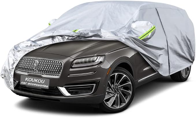 Koukou 6 Layers Car Cover Custom Fit Lincoln Nautilus from 2018 to 2025, Waterproof All Weather for Automobiles, Sun Rain Dust Snow Protection. (Ships from US Warehouse, Arrive Within 3-7 Days)