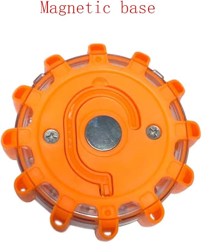 Led Road Flares,With Magnetic Base Hook,Roadside Warning Car Safety Beacon Flashing Disc Flare Kit,For Vehicle And Outdoor Activities