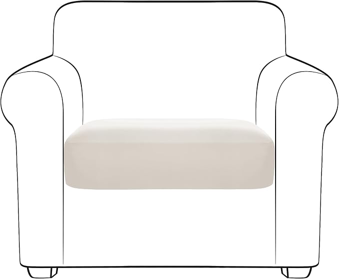 Yates Home PU Leather Couch Sofa Cushion Slipcover Water-Proof Elastic Chair RV Seat Covers Loveseat Sofa Furniture Protector Slip Cover for Settee Seater Replacement in Living Room（Chair, Ivory）