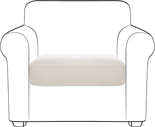 Yates Home PU Leather Couch Sofa Cushion Slipcover Water-Proof Elastic Chair RV Seat Covers Loveseat Sofa Furniture Protector Slip Cover for Settee Seater Replacement in Living Room（Chair, Ivory）