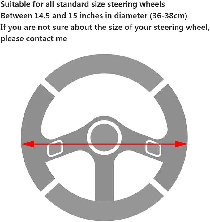 Breathable Stretch Elastic Steering Wheel Cover, Cool in Summer and Warm in Winter, Soft Microfiber Ice Silk Cloth Fabric, Universal 14.5-15 in, Fit Suvs, Vans, Sedans, Cars, Trucks (A-Black+)