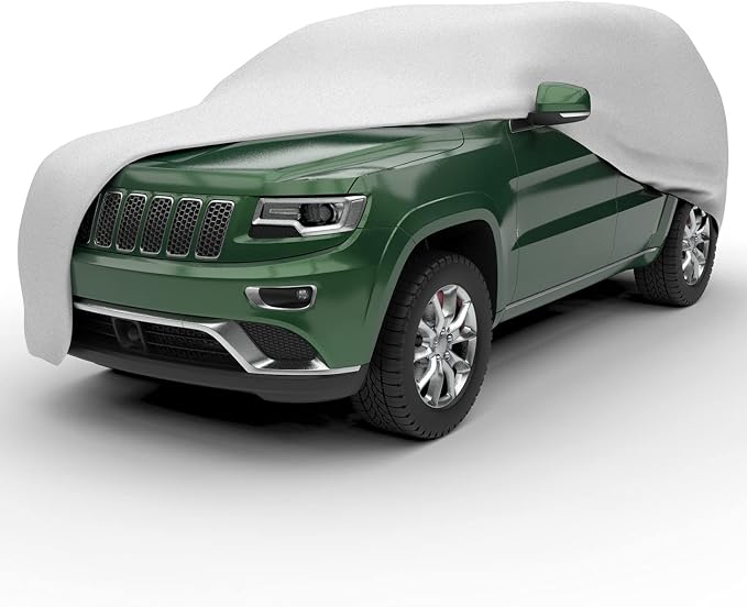 Budge - URB-1 Rain Barrier SUV Cover, Outdoor, Water-Resistant, Breathable, SUV Cover fits SUVs up to 186", Gray