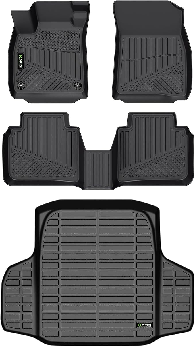 HAFIDI®-Floor Mats & Cargo Liner Custom Set for Honda Accord 2023-2026 (Include Hybrid) All Weather Protection TPE Full Set Automotive Floor Liner Accessories - Black
