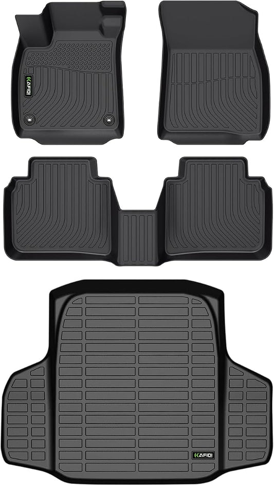 HAFIDI®-Floor Mats & Cargo Liner Custom Set for Honda Accord 2023-2026 (Include Hybrid) All Weather Protection TPE Full Set Automotive Floor Liner Accessories - Black